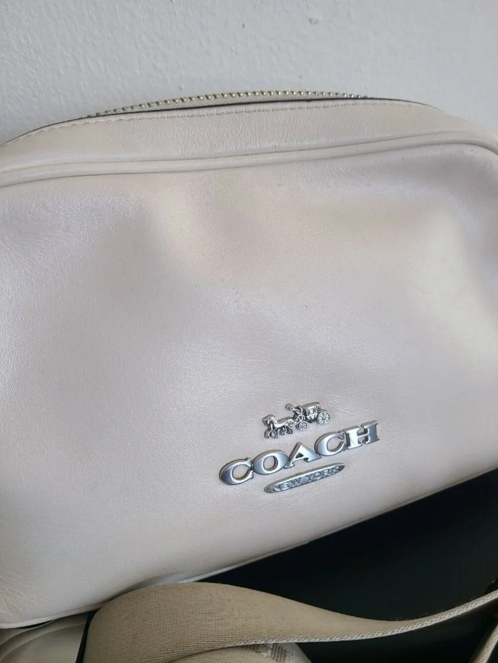 Coach Pace Belt Bag Fanny Pack Leather Crossbody Sling Bag Chalk White CR136
